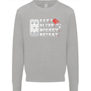 Eat Sleep Hockey Repeat Ice Street Funny Kids Sweatshirt Jumper Sports Grey