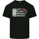 Eat Sleep Hockey Repeat Ice Street Funny Kids T-Shirt Childrens Black