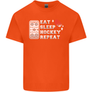 Eat Sleep Hockey Repeat Ice Street Funny Kids T-Shirt Childrens Orange