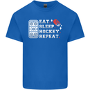 Eat Sleep Hockey Repeat Ice Street Funny Kids T-Shirt Childrens Royal Blue