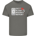 Eat Sleep Hockey Repeat Ice Street Funny Mens Cotton T-Shirt Tee Top Charcoal