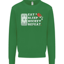 Eat Sleep Hockey Repeat Ice Street Funny Mens Sweatshirt Jumper Irish Green