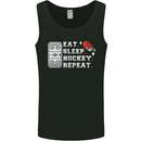 Eat Sleep Hockey Repeat Ice Street Funny Mens Vest Tank Top Black