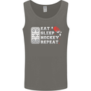 Eat Sleep Hockey Repeat Ice Street Funny Mens Vest Tank Top Charcoal