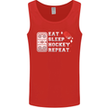 Eat Sleep Hockey Repeat Ice Street Funny Mens Vest Tank Top Red