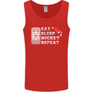 Eat Sleep Hockey Repeat Ice Street Funny Mens Vest Tank Top Red