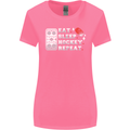 Eat Sleep Hockey Repeat Ice Street Funny Womens Wider Cut T-Shirt Azalea