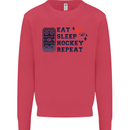 Eat Sleep Hockey Repeat Ice Street Kids Sweatshirt Jumper Heliconia