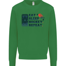 Eat Sleep Hockey Repeat Ice Street Kids Sweatshirt Jumper Irish Green
