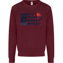 Eat Sleep Hockey Repeat Ice Street Kids Sweatshirt Jumper Maroon