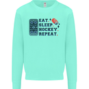 Eat Sleep Hockey Repeat Ice Street Kids Sweatshirt Jumper Peppermint