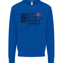 Eat Sleep Hockey Repeat Ice Street Kids Sweatshirt Jumper Royal Blue