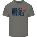 Eat Sleep Hockey Repeat Ice Street Kids T-Shirt Childrens Charcoal