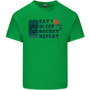 Eat Sleep Hockey Repeat Ice Street Kids T-Shirt Childrens Irish Green