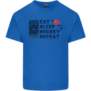 Eat Sleep Hockey Repeat Ice Street Kids T-Shirt Childrens Royal Blue