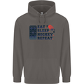 Eat Sleep Hockey Repeat Ice Street Mens 80% Cotton Hoodie Charcoal