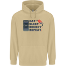 Eat Sleep Hockey Repeat Ice Street Mens 80% Cotton Hoodie Sand