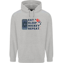 Eat Sleep Hockey Repeat Ice Street Mens 80% Cotton Hoodie Sports Grey