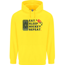 Eat Sleep Hockey Repeat Ice Street Mens 80% Cotton Hoodie Yellow