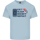 Eat Sleep Hockey Repeat Ice Street Mens Cotton T-Shirt Tee Top Light Blue