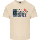 Eat Sleep Hockey Repeat Ice Street Mens Cotton T-Shirt Tee Top Natural