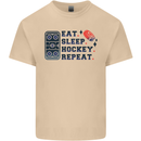 Eat Sleep Hockey Repeat Ice Street Mens Cotton T-Shirt Tee Top Sand