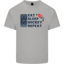 Eat Sleep Hockey Repeat Ice Street Mens Cotton T-Shirt Tee Top Sports Grey