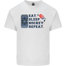 Eat Sleep Hockey Repeat Ice Street Mens Cotton T-Shirt Tee Top White