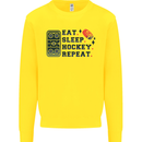 Eat Sleep Hockey Repeat Ice Street Mens Sweatshirt Jumper Yellow