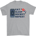 Eat Sleep Hockey Repeat Ice Street Mens T-Shirt 100% Cotton Sports Grey