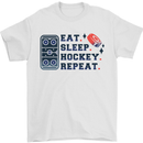 Eat Sleep Hockey Repeat Ice Street Mens T-Shirt 100% Cotton White