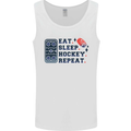 Eat Sleep Hockey Repeat Ice Street Mens Vest Tank Top White