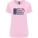 Eat Sleep Hockey Repeat Ice Street Womens Wider Cut T-Shirt Light Pink