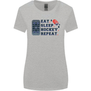 Eat Sleep Hockey Repeat Ice Street Womens Wider Cut T-Shirt Sports Grey