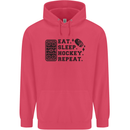 Eat Sleep Hockey Repeat Street Ice Funny Childrens Kids Hoodie Heliconia