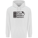Eat Sleep Hockey Repeat Street Ice Funny Childrens Kids Hoodie White