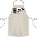 Eat Sleep Hockey Repeat Street Ice Funny Cotton Apron 100% Organic Natural