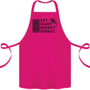 Eat Sleep Hockey Repeat Street Ice Funny Cotton Apron 100% Organic Pink
