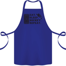 Eat Sleep Hockey Repeat Street Ice Funny Cotton Apron 100% Organic Royal Blue