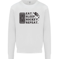 Eat Sleep Hockey Repeat Street Ice Funny Kids Sweatshirt Jumper White