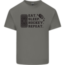 Eat Sleep Hockey Repeat Street Ice Funny Kids T-Shirt Childrens Charcoal