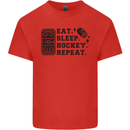 Eat Sleep Hockey Repeat Street Ice Funny Kids T-Shirt Childrens Red