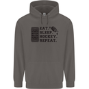 Eat Sleep Hockey Repeat Street Ice Funny Mens 80% Cotton Hoodie Charcoal