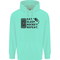 Eat Sleep Hockey Repeat Street Ice Funny Mens 80% Cotton Hoodie Peppermint