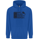 Eat Sleep Hockey Repeat Street Ice Funny Mens 80% Cotton Hoodie Royal Blue
