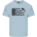 Eat Sleep Hockey Repeat Street Ice Funny Mens Cotton T-Shirt Tee Top Light Blue
