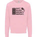 Eat Sleep Hockey Repeat Street Ice Funny Mens Sweatshirt Jumper Light Pink