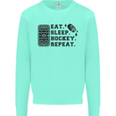 Eat Sleep Hockey Repeat Street Ice Funny Mens Sweatshirt Jumper Peppermint