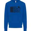 Eat Sleep Hockey Repeat Street Ice Funny Mens Sweatshirt Jumper Royal Blue