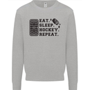 Eat Sleep Hockey Repeat Street Ice Funny Mens Sweatshirt Jumper Sports Grey